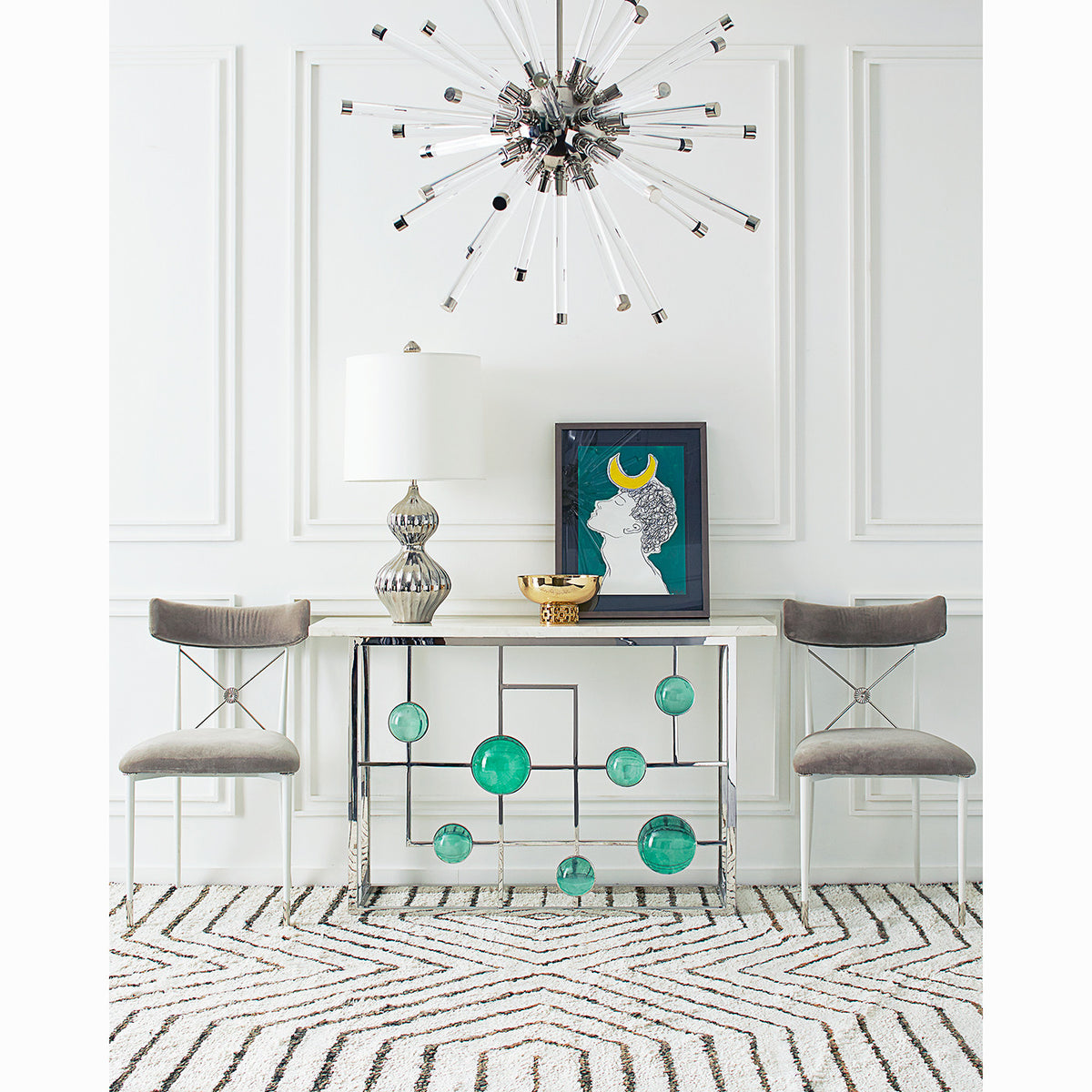 Console Globo Fretwork par Jonathan Adler