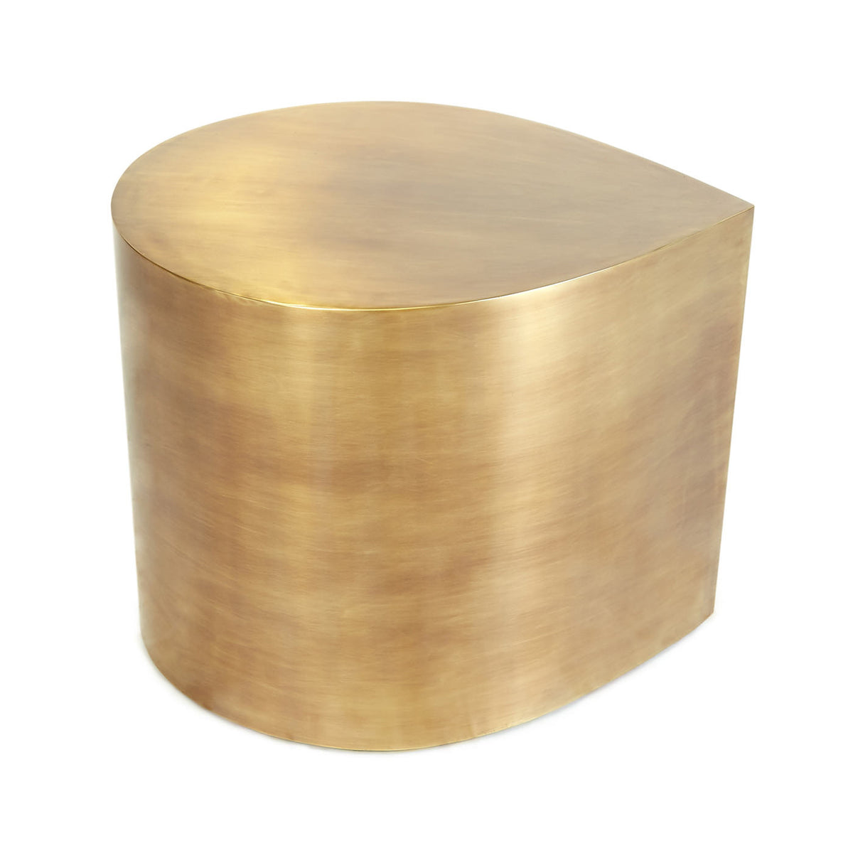 Teardrop-shaped table by Jonathan Adler with sleek wooden finish and modern design, perfect for contemporary living spaces.