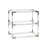 Jonathan Adler Jacques two-tier side table with sleek nickel finish, featuring modern design and two spacious surface levels.