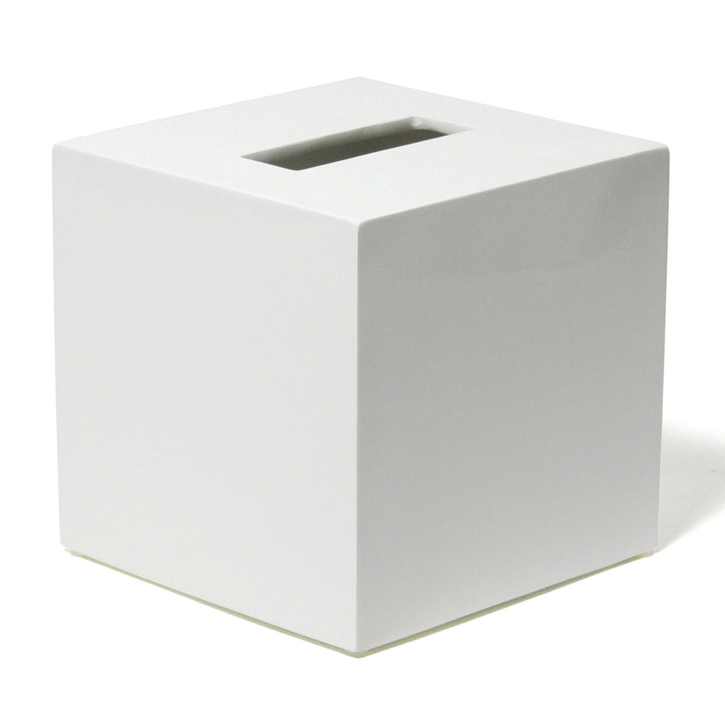 White lacquer store tissue box