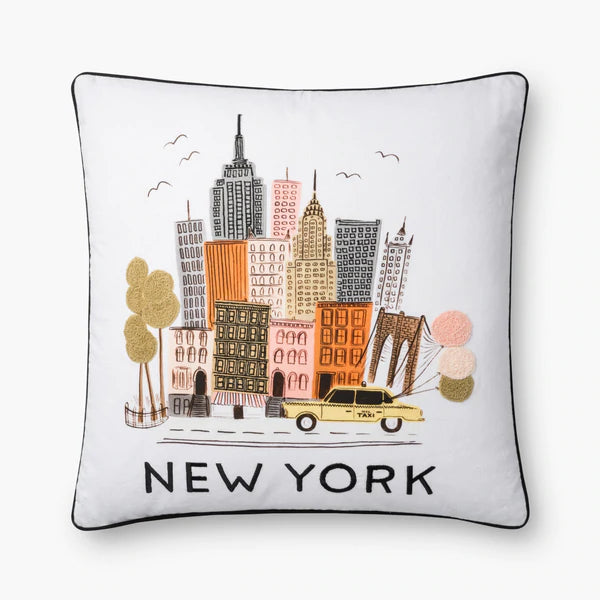 CLEARANCE New York Pillow P6007 by Loloi x Rifle Paper co