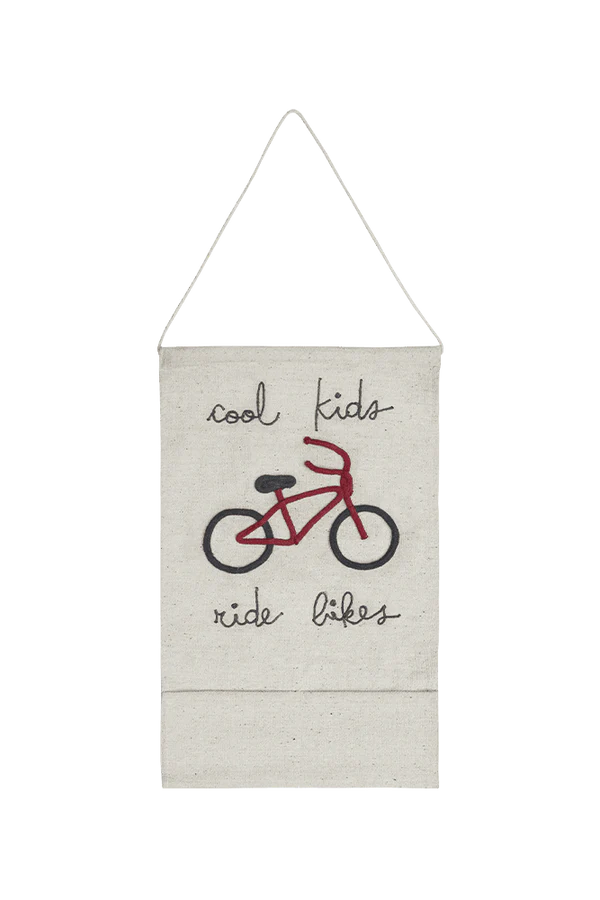 Wall Pocket Hanger Cool Kids Ride Bikes by Lorena Canals
