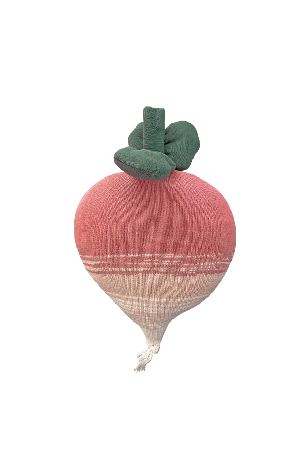 Ramona The Radish Knitted Cushion by Lorena Canals