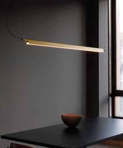 Luceplan Compendium Suspension Lamp with sleek aluminum design and warm 2700K lighting for modern interior illumination