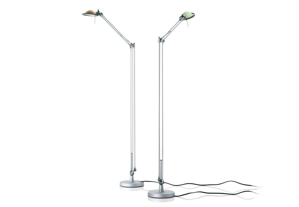 Modern Berenice floor lamp by Luceplan with sleek aluminum design, perfect for stylish lighting in living spaces.