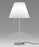 Costanza Table Lamp by Luceplan with white aluminum finish, featuring a fixed W-base and on/off switch for modern lighting.
