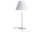 Luceplan Costanza Table Lamp with white aluminum finish, fixed W-base, on/off switch, modern lighting design.