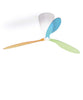 Luceplan Blow ceiling fan in transparent design, modern lighting fixture with sleek blades and contemporary style.