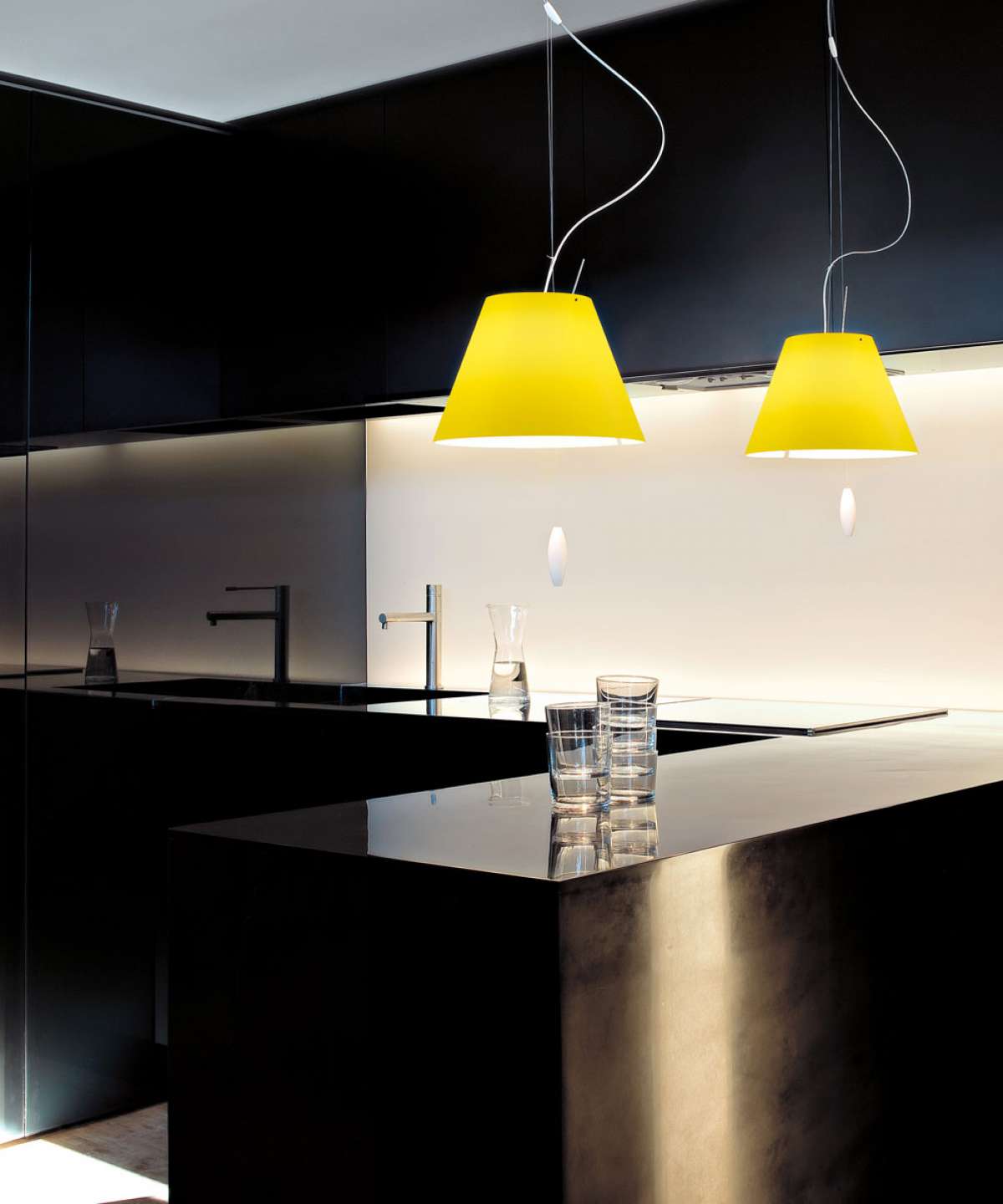 Costanzina Small Hanging Lamp by Luceplan, white modern lighting fixture with sleek design, suitable for contemporary interior decor.