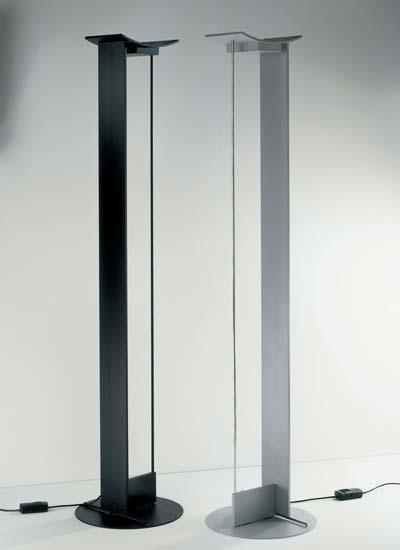 Matte black MCP Floor Lamp by Lumen Center Italia, modern lighting fixture with sleek design and adjustable arm.