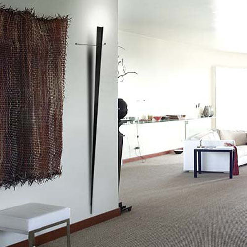 Matte black Torchére wall lamp by Lumen Center Italia, sleek modern lighting fixture for contemporary interior decor.