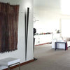 Matte black Torchére wall lamp by Lumen Center Italia, sleek modern lighting fixture for contemporary interior decor.