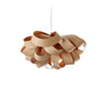 Agatha Small Suspension Lamp by LZF Lighting with ivory white, organic-shaped wooden veneer shade, modern lighting fixture.