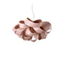 Agatha Small Suspension Lamp by LZF Lighting with ivory-white, organic-shaped wooden veneer shade, modern lighting fixture.