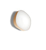 LZF Guijarro Large Wall and Ceiling Lighting fixture with natural cherry finish and glowing bulb, designed for modern interiors.