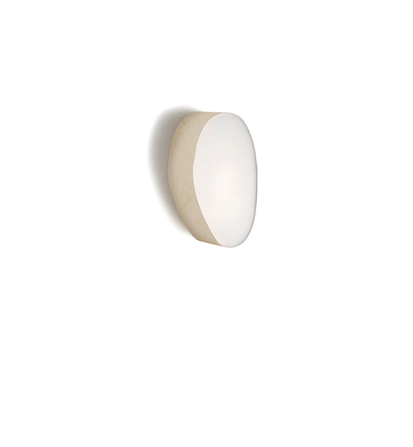 Guijarro Small Wall & Ceiling Light by LZF Lighting featuring natural cherry wood finish and bulb for modern wall and ceiling illumination.