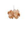 LZF Escape Suspension lighting fixture with natural cherry wood and matte black finish, modern pendant design.