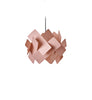 LZF Escape Suspension lighting fixture with natural cherry finish and matte black accents, modern ceiling light design.