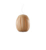 LZF Lighting Pod Suspension lamp with natural cherry wood finish, hanging ceiling light fixture with sleek modern design