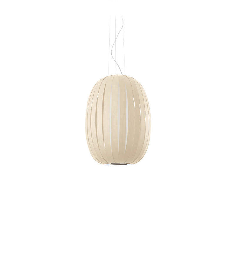 LZF Pod Suspension lighting fixture with natural cherry wood finish, modern pendant design from LZF Lighting.