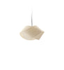 LZF Lighting Nut Suspension pendant light with matte black finish, black cable, and natural cherry wood accents.