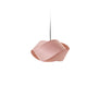 LZF Lighting Nut Suspension lamp with matte black finish, black cable, natural cherry wood accents, and tripod stand.