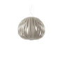 LZF Lighting Poppy Suspension light fixture with natural cherry wood finish, modern design, hanging from the ceiling.
