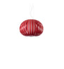 LZF Lighting Poppy Suspension light with natural cherry wood finish, modern pendant lighting fixture.