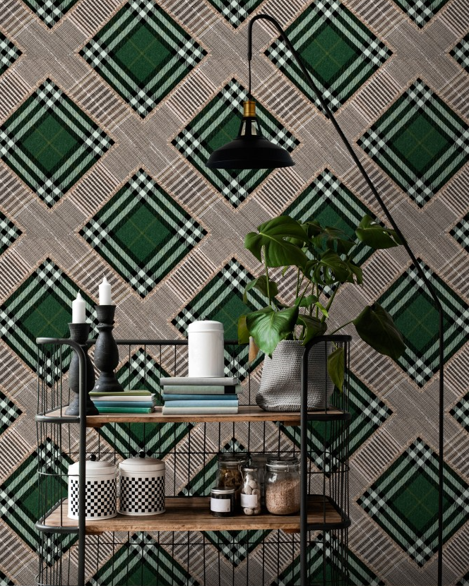 CHECKERED PATCHWORK Wallpaper by Mindthegap