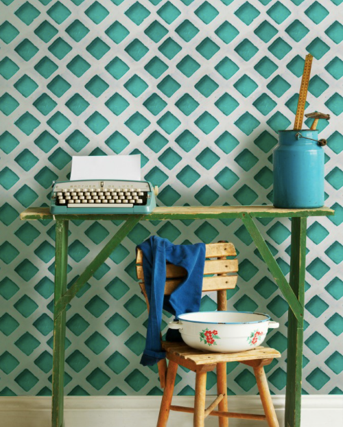 CONCRETE PATCH Turquoise Wallpaper by Mindthegap
