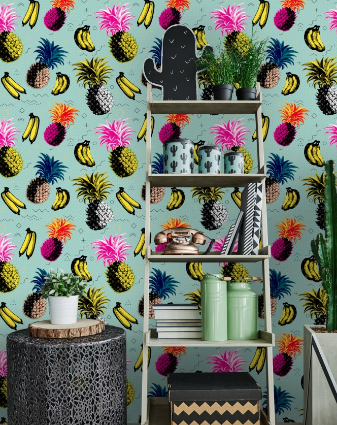 FLYING OBJECTS Blue Wallpaper by Mindthegap