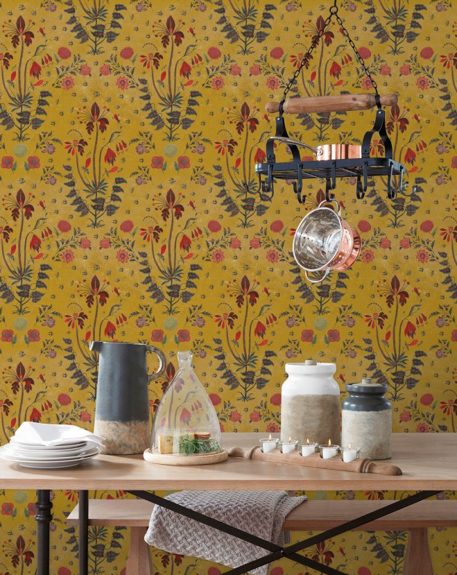 GYPSY Ochre Wallpaper by Mindthegap