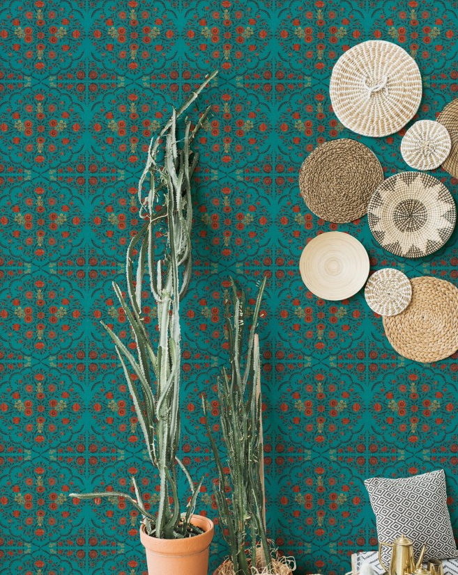 HINDU BLOOM Topaz Wallpaper by Mindthegap