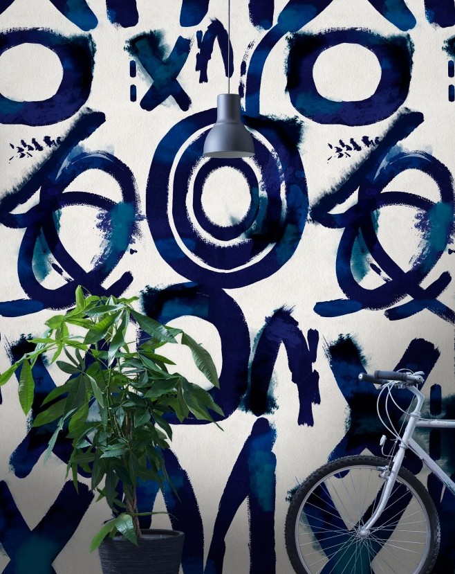 SPONTANEUS Blue Wallpaper by Mindthegap