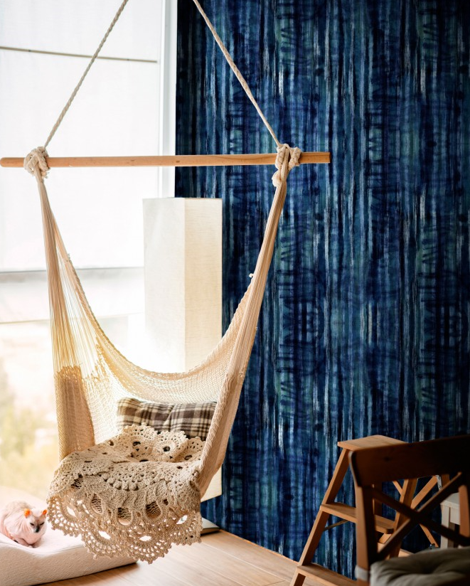TIE DYE Indigo Wallpaper by Mindthegap