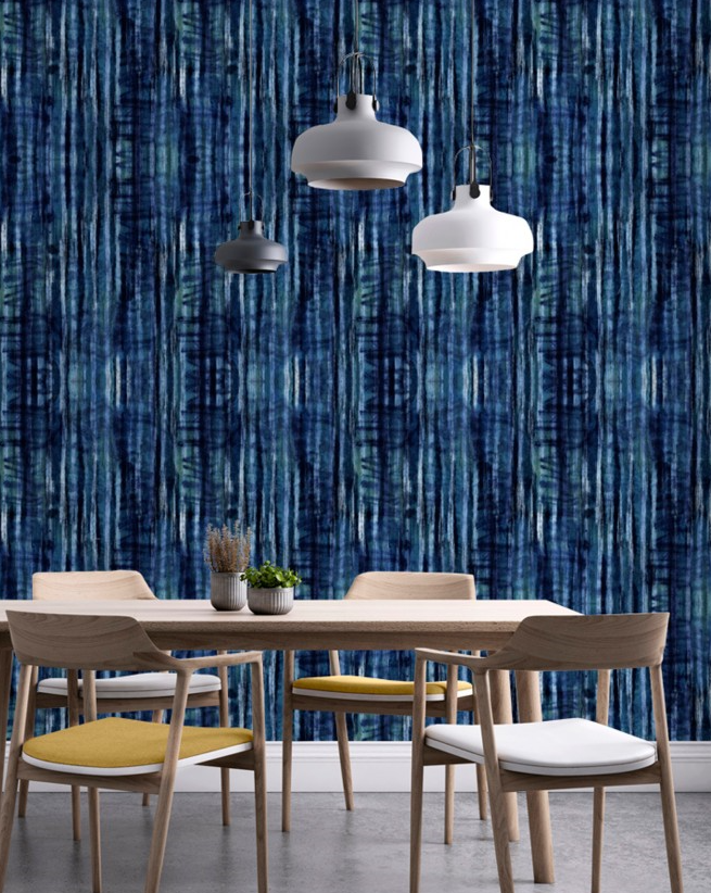 TIE DYE Indigo Wallpaper by Mindthegap