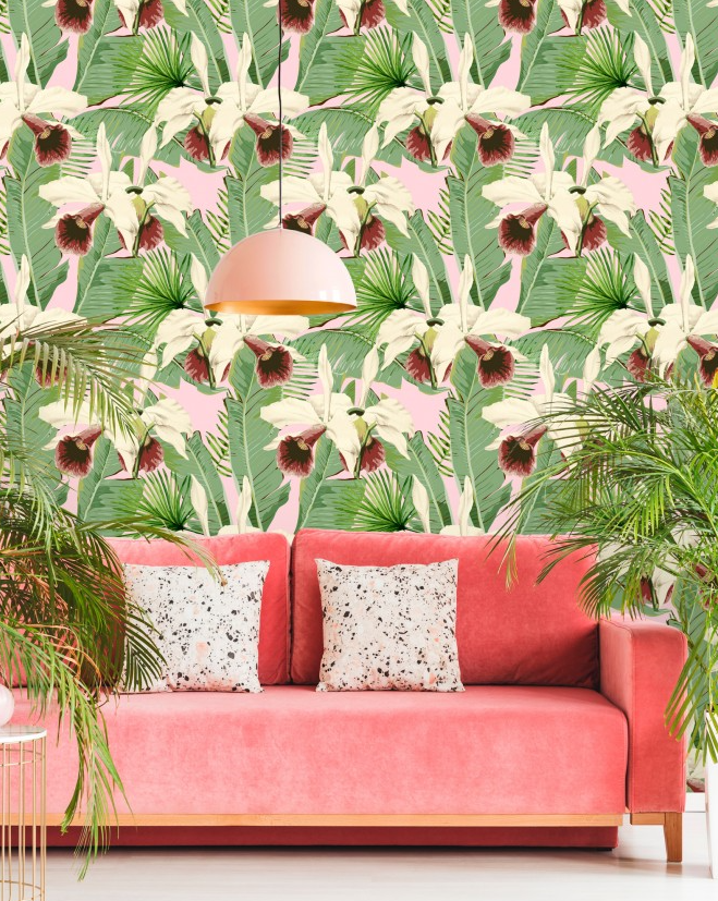 TREASURE ISLAND Pink Wallpaper by Mindthegap