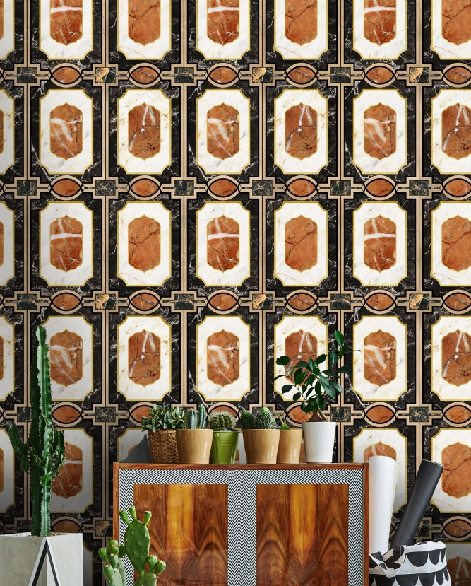 WALDORF Ochre Wallpaper by Mindthegap