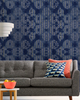 WASHED SHIBORI Indigo Papier Peint par Mindthegap