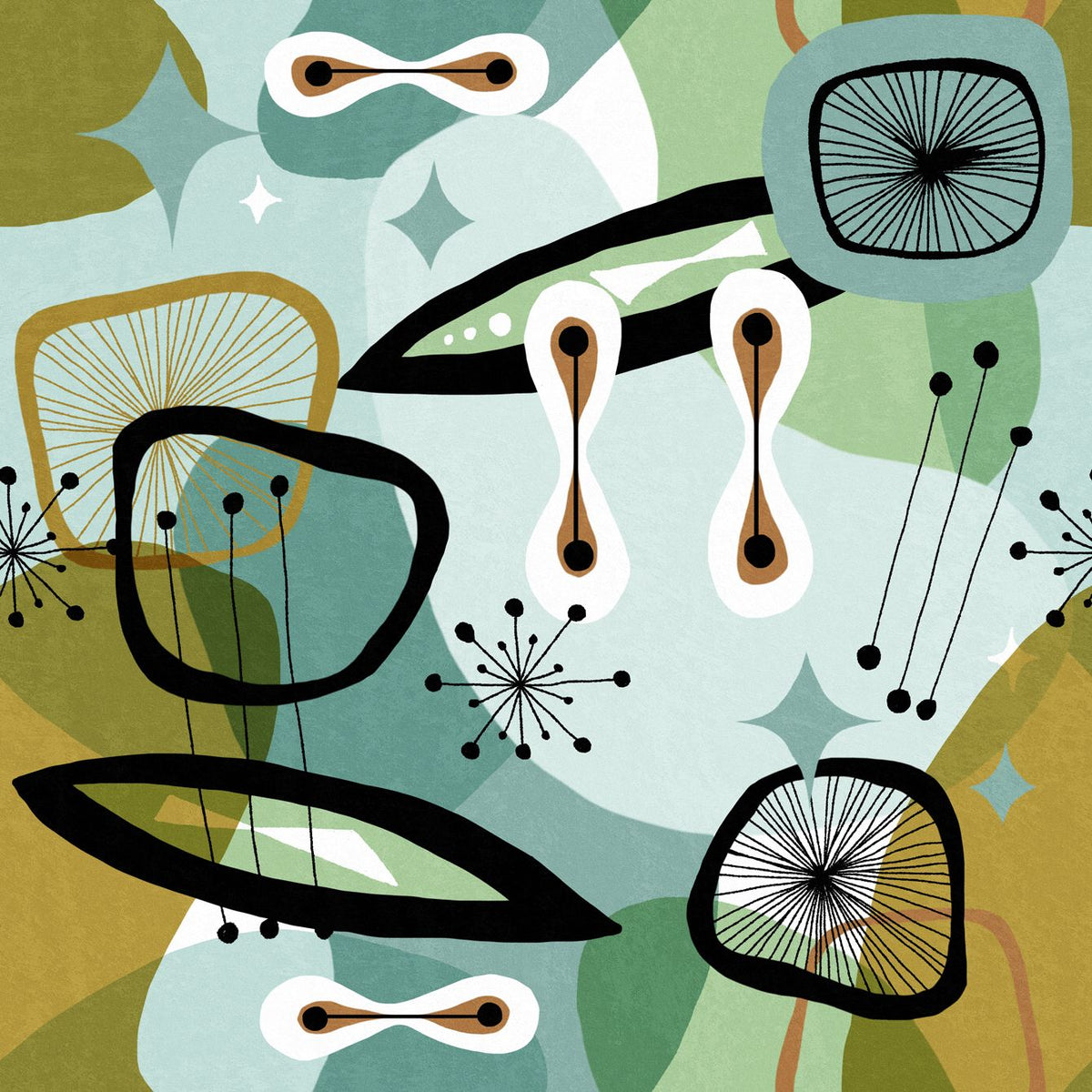 CENTURY ELEMENTS Wallpaper by Mindthegap