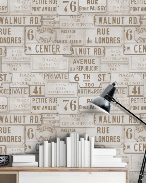 VINTAGE SIGNS Wallpaper by Mindthegap