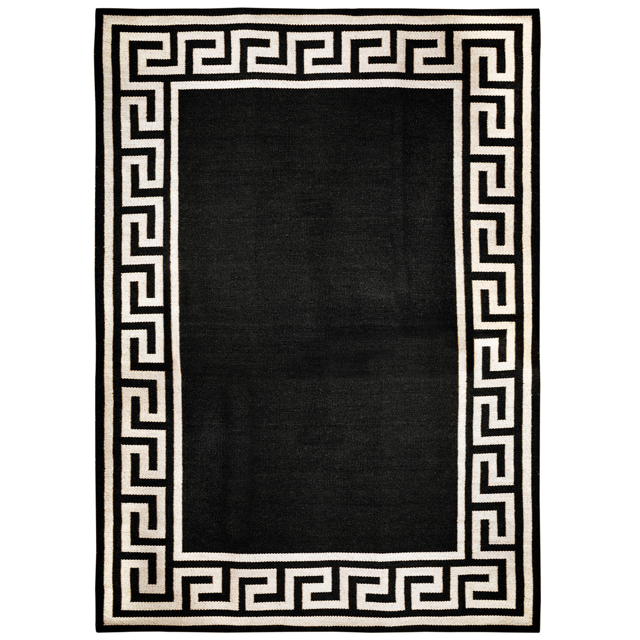 Greek Key Border Reversible Peruvian Llama Flat Weave Rug by Jonathan — The Modern Shop
