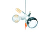 Moooi Cluster Suspension Lamp with multiple glass globes hanging from a black fixture, modern lighting fixture for stylish interiors.