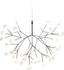 Small copper Heracleum III suspended lighting fixture by Moooi, featuring intricate leaf-like metal design and modern aesthetic.