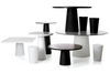 White Container Table Foot by Moooi, a sleek modern table leg with a minimalist design, suitable for contemporary furniture.