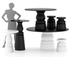 Black Moooi New Antiques Container Table Foot, modern table accessory with sleek design and sturdy construction.