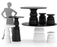 Black Moooi New Antiques Container Table Foot, modern table accessory with sleek design and sturdy construction.