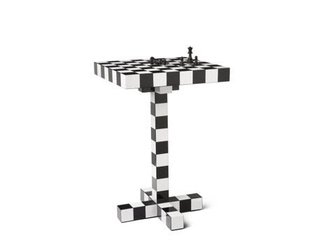 Modern Chess Table by Moooi featuring a sleek design, wooden surface, and distinctive chessboard pattern.