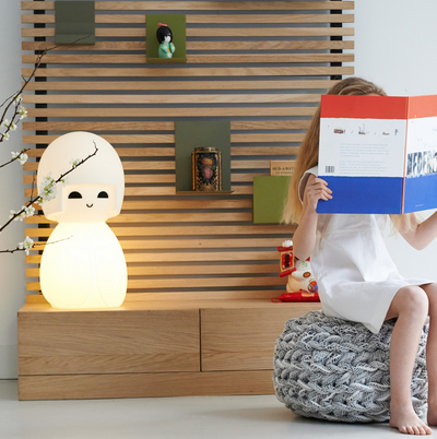 Kids Kokeshi Lamp by Mr. Maria featuring a traditional wooden doll design with a soft glowing light.
