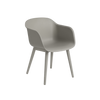 Fauteuil Fiber Base Bois – Shell par Muuto